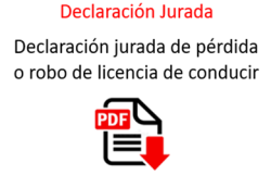 DECLARACIÓN JURADA DE PÉRDIDA O ROBO DE LICENCIA DE CONDUCIR